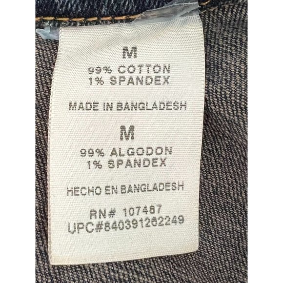 Levi Strauss M Button Front Fitted Jean Jacket Denim Wash Copper Color Buttons - Picture 6 of 9